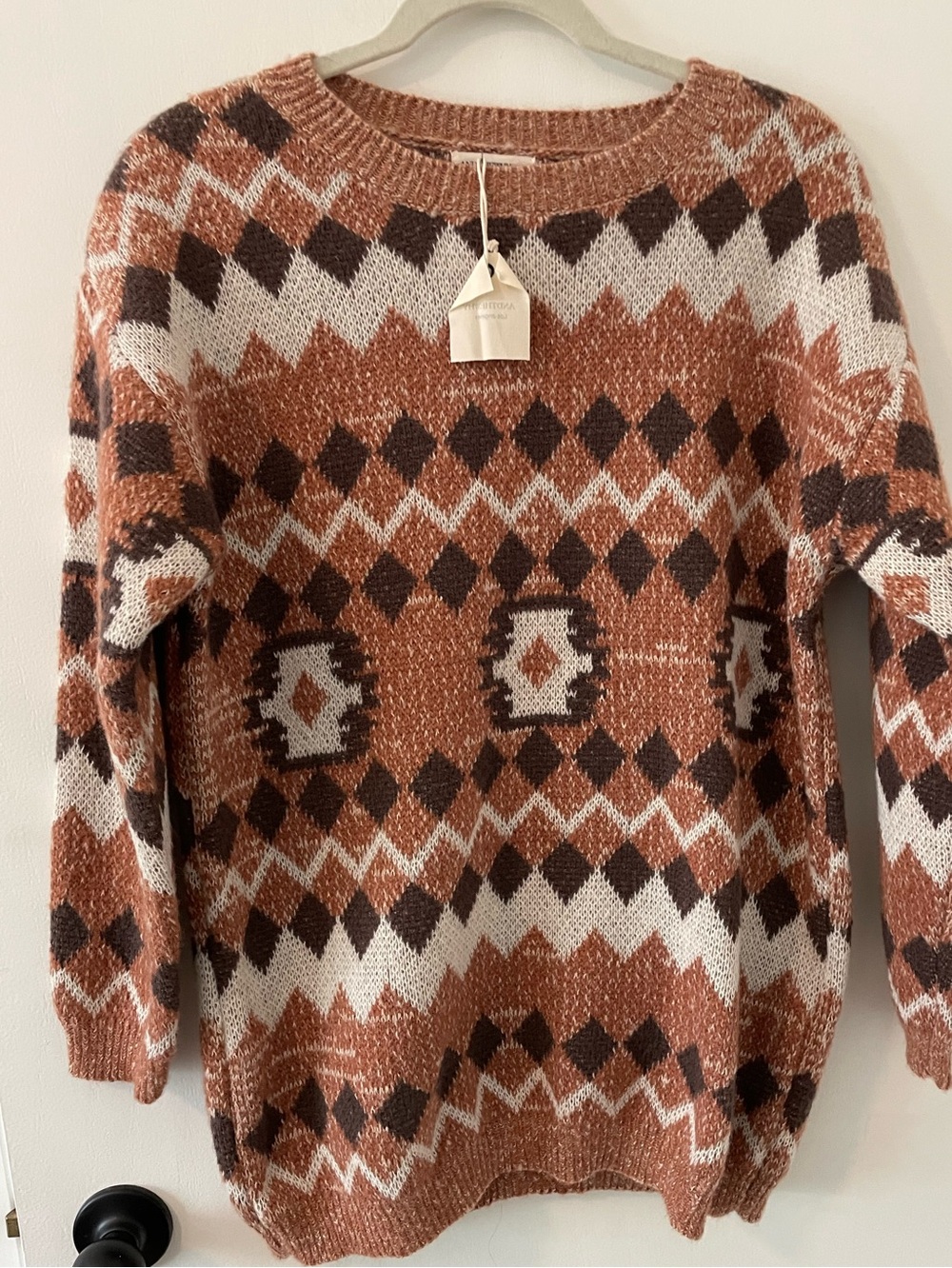 Andthewhy Geometric Print Sweater Women's Size S/M High Quality NWT